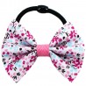 Chouchou noeud liberty rose et bleu