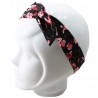 Bandeau magique noir à fleurs rouges