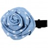 Barrette rose bleue clair pois blancs