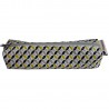 Trousse longue en coton enduit jaune et noir